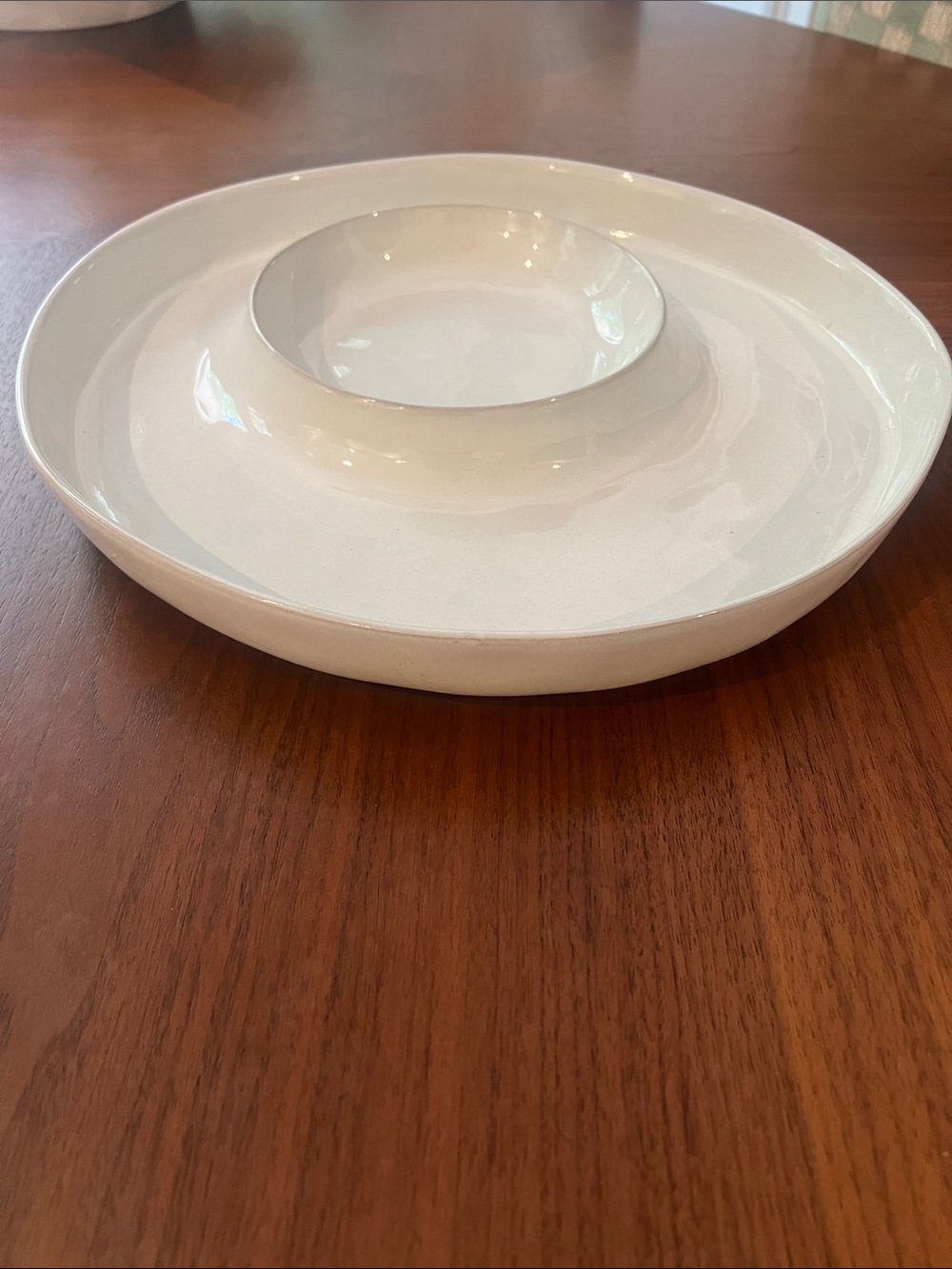 Hearth And Hand By Magnolia Gray Stoneware Chip And Dip Platter - Picture 3 of 7
